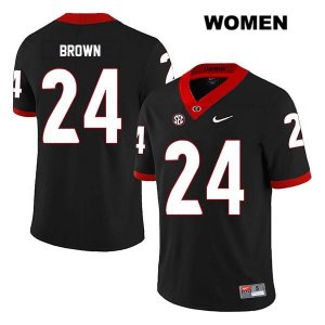 Women's Georgia Bulldogs NCAA #24 Matthew Brown Nike Stitched Black Legend Authentic College Football Jersey HOA5354RH